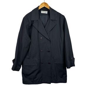 Forecaster‎ Of Boston Womens Jacket Trench Coat Sz 6 Black Double Breasted Lined